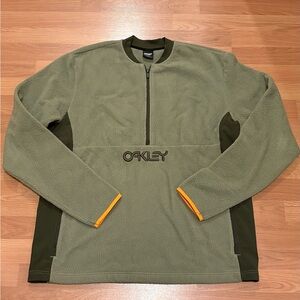 Oakley Olive Fleece Pullover with Orange Trim